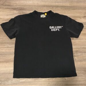 Gallery Dept Black Tee with White Logo